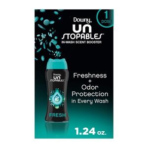24 X Downy Unstopables In Wash Scent Booster Beads, Fresh Scent, 1 Use, Laundry